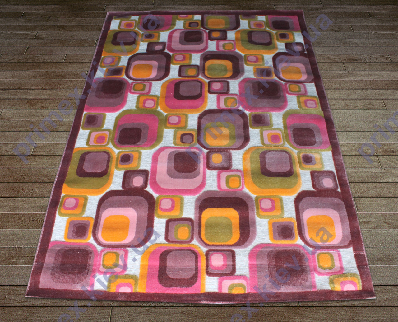 Акриловий рельєфний килим Bonita (Туреччина) квадрати яскравий