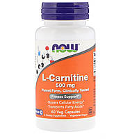 Карнитин тартрат, carnitine, Now Foods, 500 мг, 60 капсул