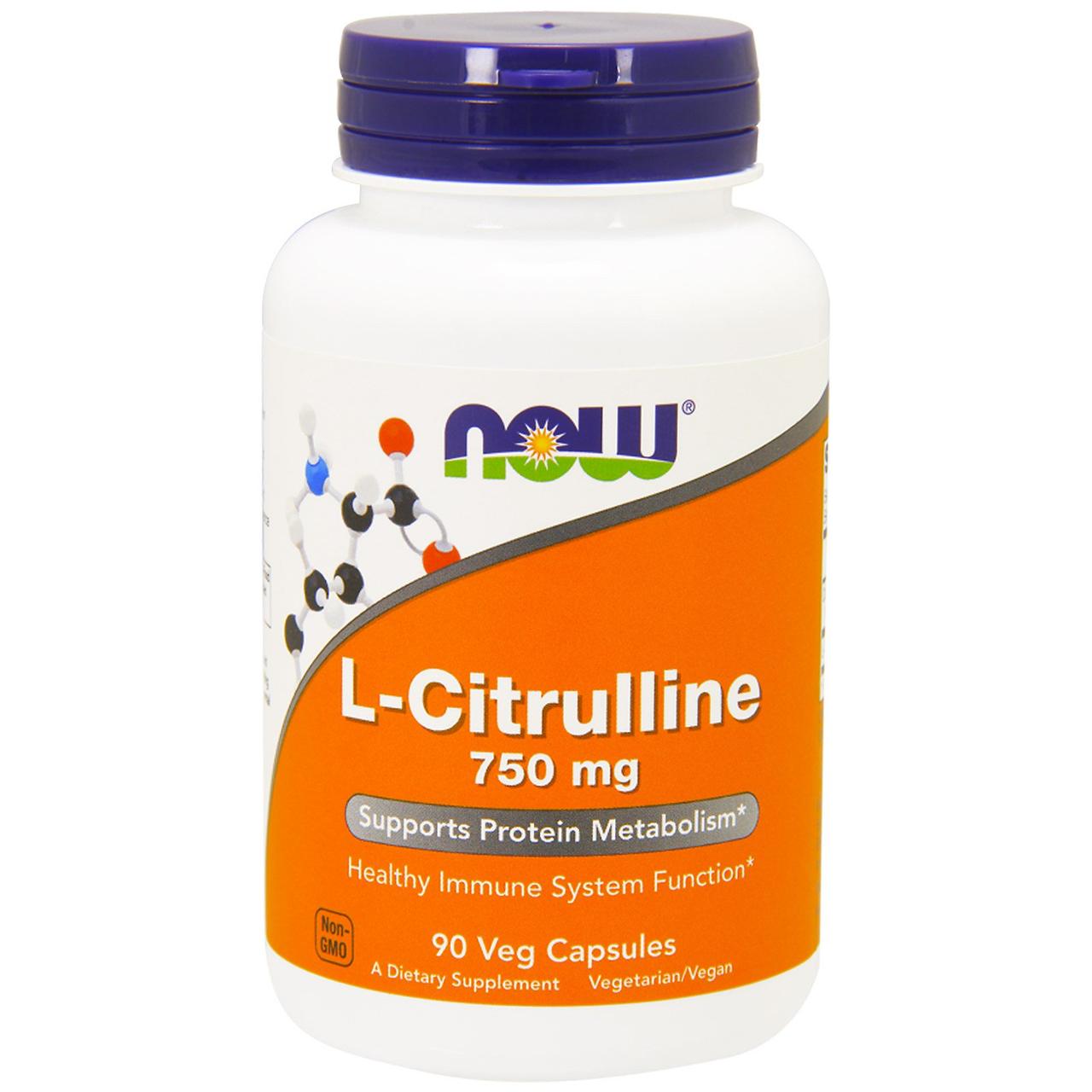 Цитрулін, citrulline, Now Foods, 750 мг, 90 капсул