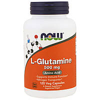Глютамин, аминокислота, glutamine, Now Foods, 500 мг, 120 капсул