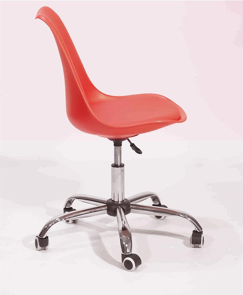 Стілець Milan Office червоний на коліщатках з регулюванням висоти, дизайн Charles Eames у стилі лофт, фото 1