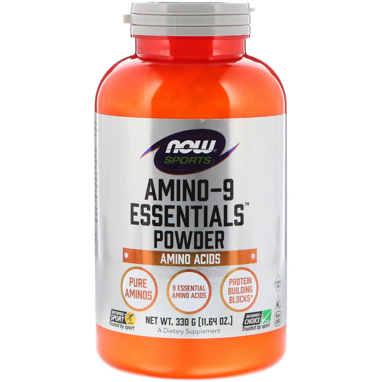 Амінокислоти, Аміно спорт-9, AMINO-9 ESSENTIALS POWDER, Now Foods, 330 грам