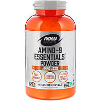 Аминокислоты, Амино спорт-9, AMINO-9 ESSENTIALS POWDER, Now Foods, 330 грамм