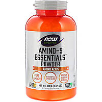 Амінокислоти, Аміно спорт-9, AMINO-9 ESSENTIALS POWDER, Now Foods, 330 грам