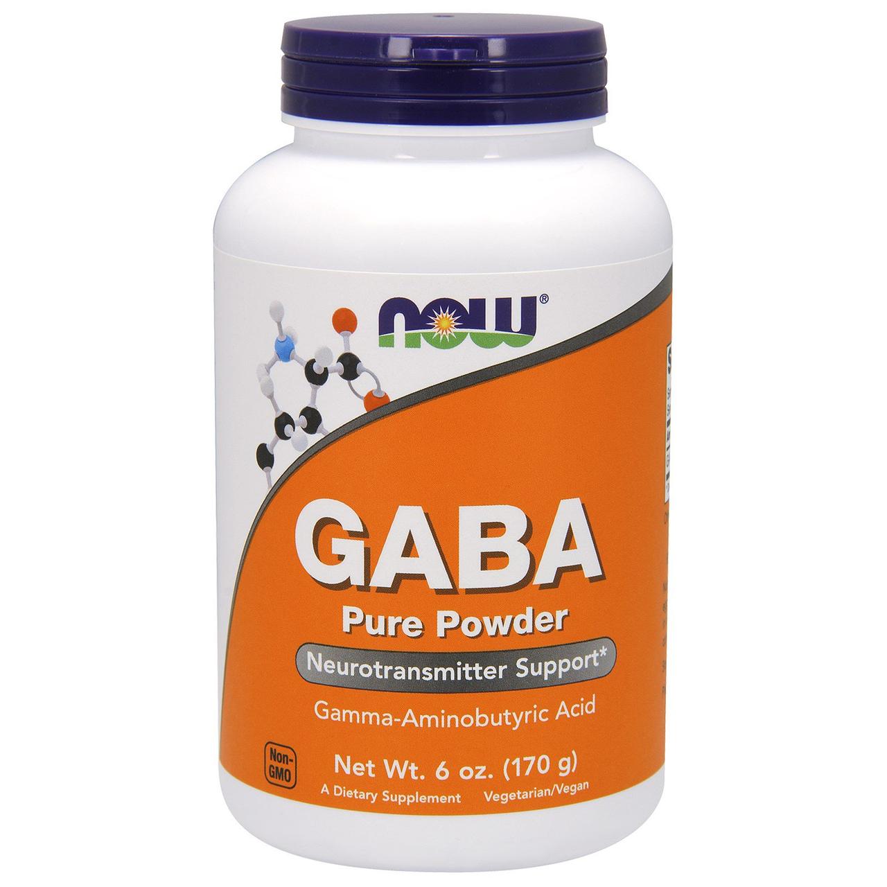 ГАМК, GABA, Now Foods, чистий порошок, 170 г