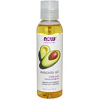 Олія авокадо для обличчя та волосся косметичний Now Foods Avocado Oil, 118 мл