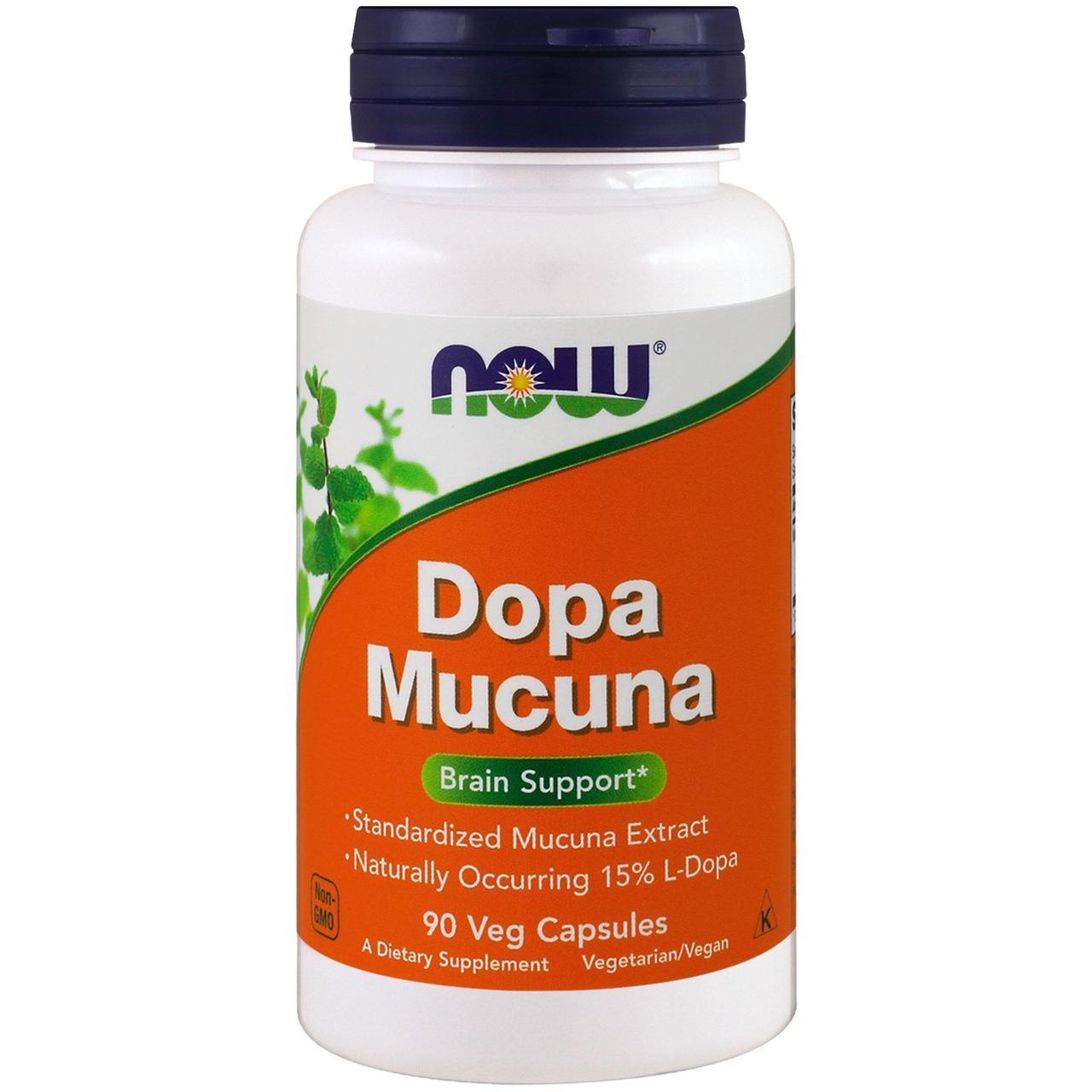 Мукуна пекуча (Капикачху), Dopa Mucuna, Now Foods, 90 капсул