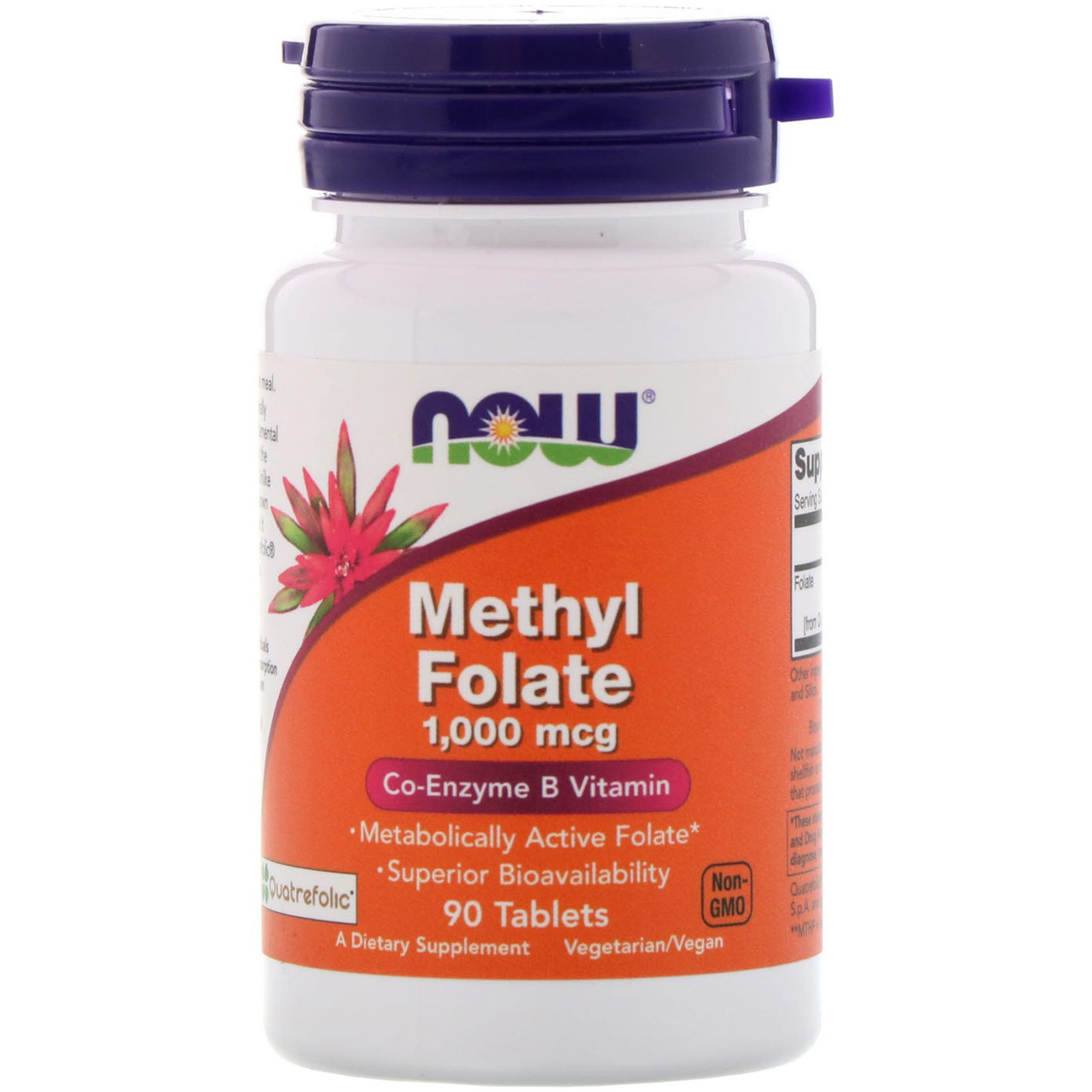 Фолієва кислота, метилированная, Methyl Folate, Now Foods, 1000 мкг, 90 таблеток
