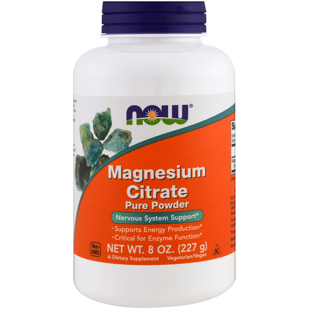 Цитрат магния, Magnesium Citrate, Now Foods, 100% чистый порошок, 227 г ...