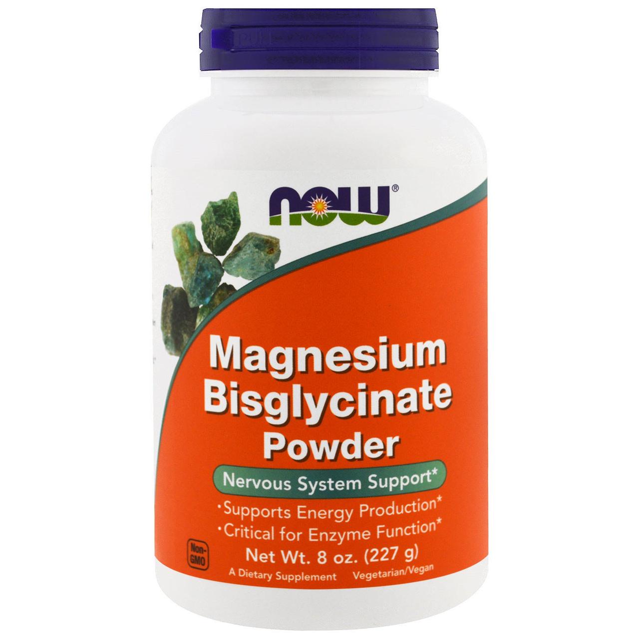 Магній бисглицинат, Magnesium Bisglycinate, Now Foods, 227 р.