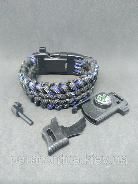 Браслет виживання з паракорда 6 в 1 з ножем, "Мисливець"