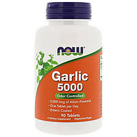 Часник 5000, екстракт, Garlic, Now Foods, 90 табл