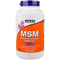 МСМ, Метилсульфонилметан, MSM, Now Foods, 1000 мг, 240 капсул.