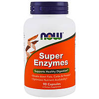 Пищеварительные ферменты, Super Enzymes, Now Foods, 90 капсул