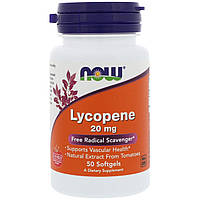 Лікопін (Lycopene), Now Foods, 20 мг, 50 гельових капсул
