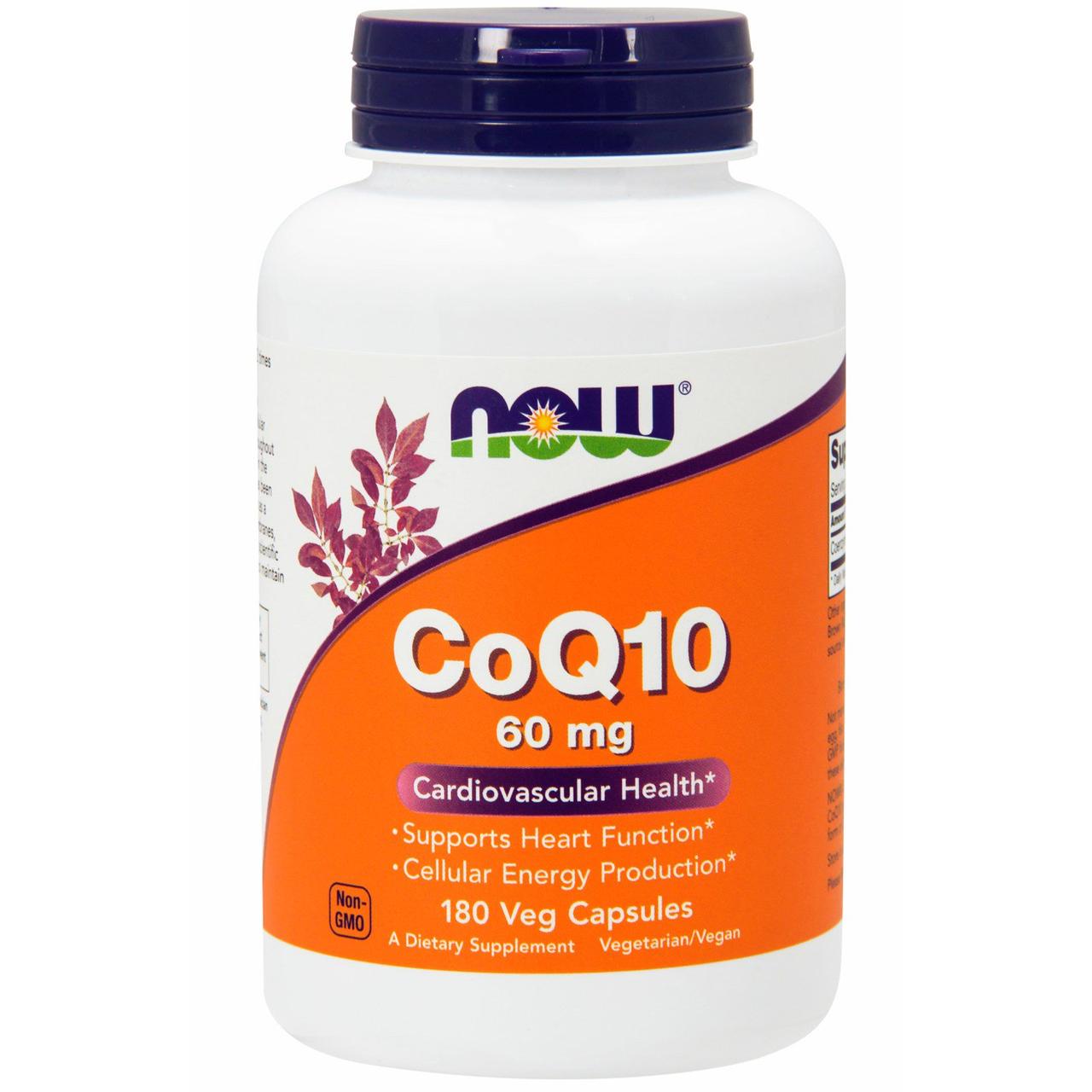Коензим Q10 (CoQ10), Now Foods, 60 мг, 180 капсул