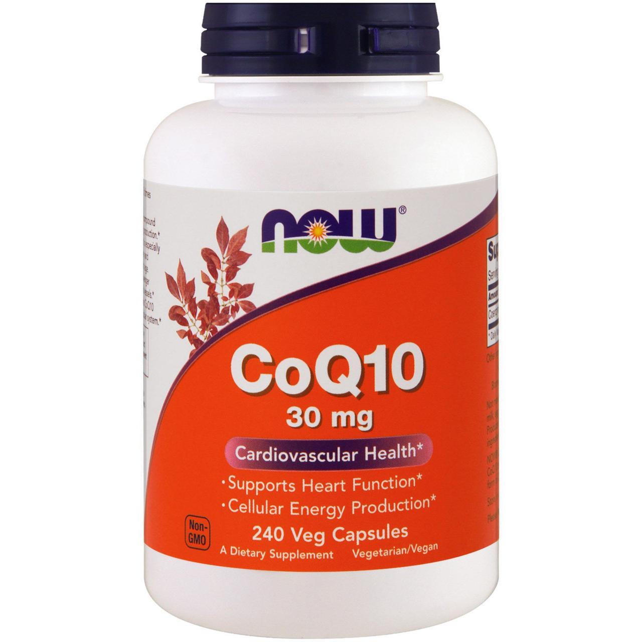 Коензим Q10 (CoQ10), Now Foods, 30 мг, 240 капсул