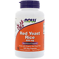 Червоний дріжджовий рис, Red Yeast Rice, Now Foods, 600 мг, 120 капсул