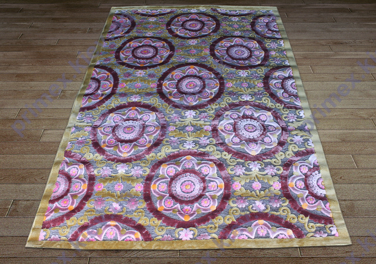 Акриловий рельєфний килим Bonita (Туреччина) великі квіти яскравий