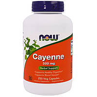 Кайенский перець, Cayenne, Now Foods, 500 мг, 250 капсул