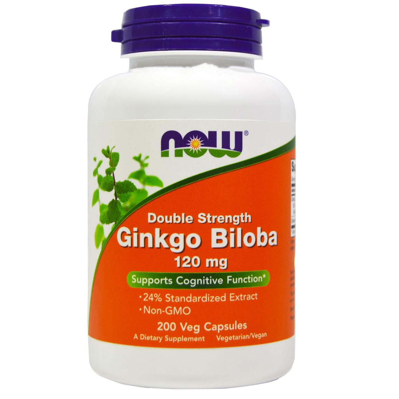 Гинкго Билоба, Ginkgo Biloba, Now Foods, 120 мг, 200 капсул - фото 1 - id-p742698521