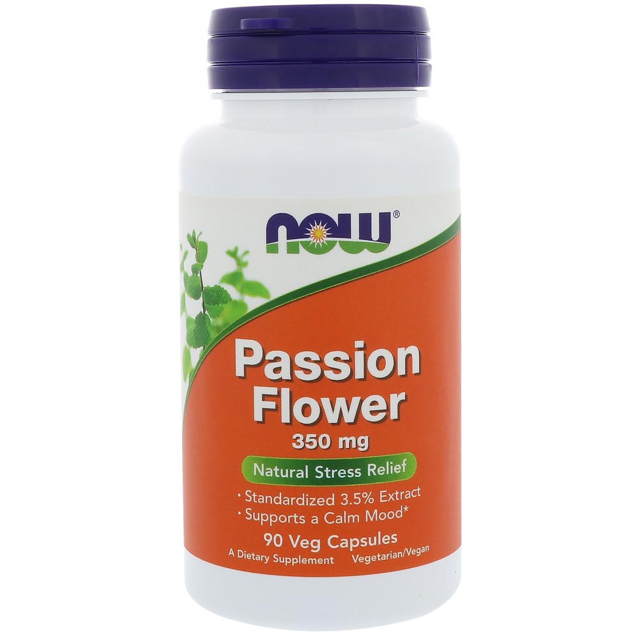 Пасифлора (екстракт квітів), Passion Flower, Now Foods, 350 мг, 90 кап.