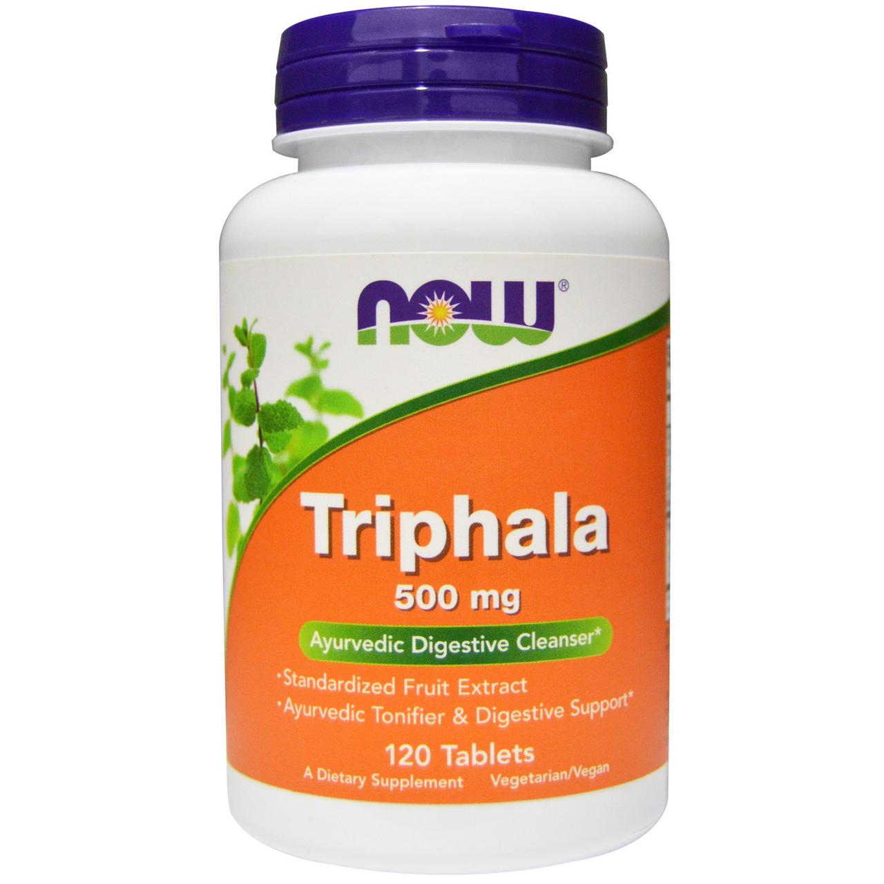 Трифала (Triphala), Now Foods, 500 мг, 120 таблеток