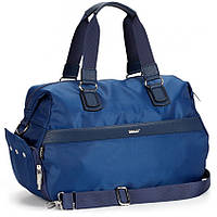 Сумка спортивная дорожная синяя багажная модная тканевая с карманом и отделом для обуви Dolly 941