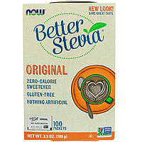 Стевія, BetterStevia, Now Foods, 100 пакетів, 100 г