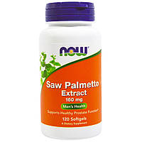 Со Пальметто, (Saw Palmetto), Now Foods, екстракт, 160 мг, 120 капсул