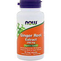 Корінь імбиру екстракт (Ginger Root), Now Foods, 250 мг, 90 капсул