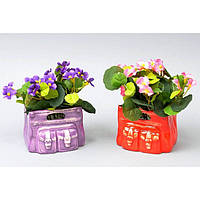 Фіалки у вазоні — штучні квіти