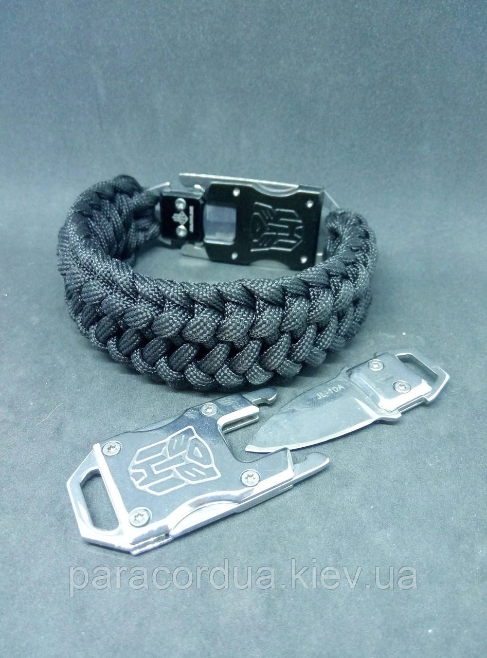 Браслет виживання з паракорда з ножем, "2 way tie"