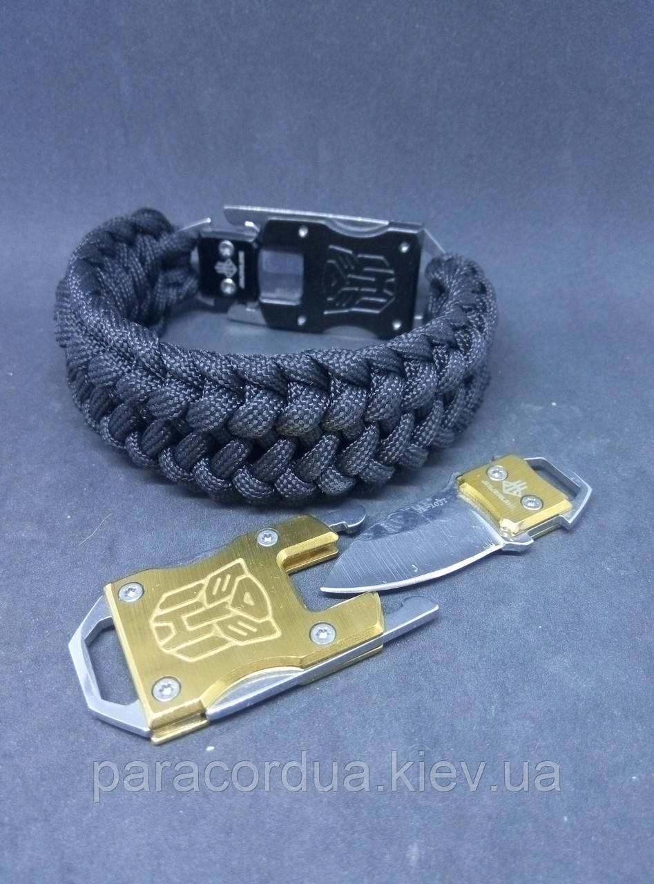 Браслет виживання з паракорда з ножем, "2 way tie"