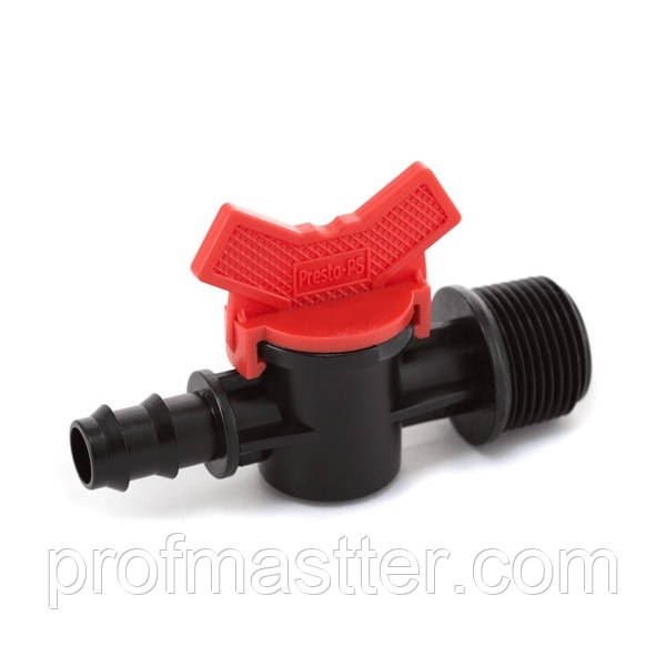 Кран кульовий Presto-PS із зовнішньою різзю 3/4 дюйма для трубки 16 мм (TV-013416), фото 1