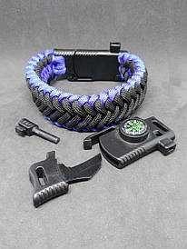 Браслет виживання з паракорда 6 в 1 з ножем, Skeleton"