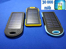 Power Bank Solar 30000mAh Blue + Ліхтарик, фото 2