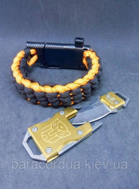 Браслет виживання з паракорда з ножем, "Track Knot"