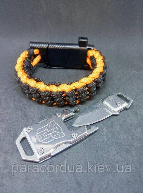 Браслет виживання з паракорда з ножем, "Track Knot"