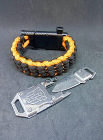 Браслет виживання з паракорда з ножем, "Track Knot"