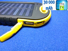 Power Bank Solar 30000mAh Yellow + Ліхтарик, фото 3