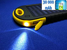 Power Bank Solar 30000mAh Yellow + Ліхтарик, фото 2