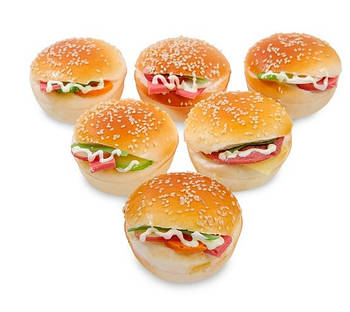 Набір із 6 декоративних гамбургерів, магнітів QS-23