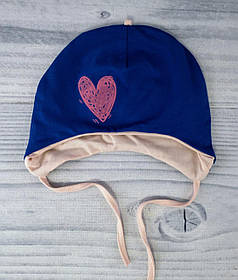 Шапочка для малюків Осінь-весна Синій Бавовна/еластан ШП80 Бембі Україна