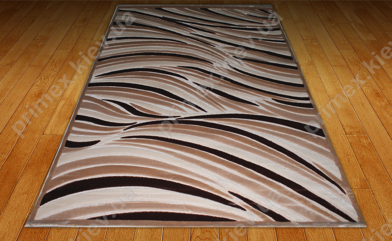 Акриловий рельєфний килим Bonita (Туреччина) зебра бежевий