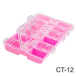 CT-12 Контейнер з індивідуальними кришками (рожевий)(уп.-10шт)