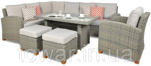 Набір садових кутових меблів TECHNORATTAN MADERA XXL