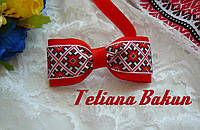 Краватка-метелик для хлопчика в українському стилі червоний