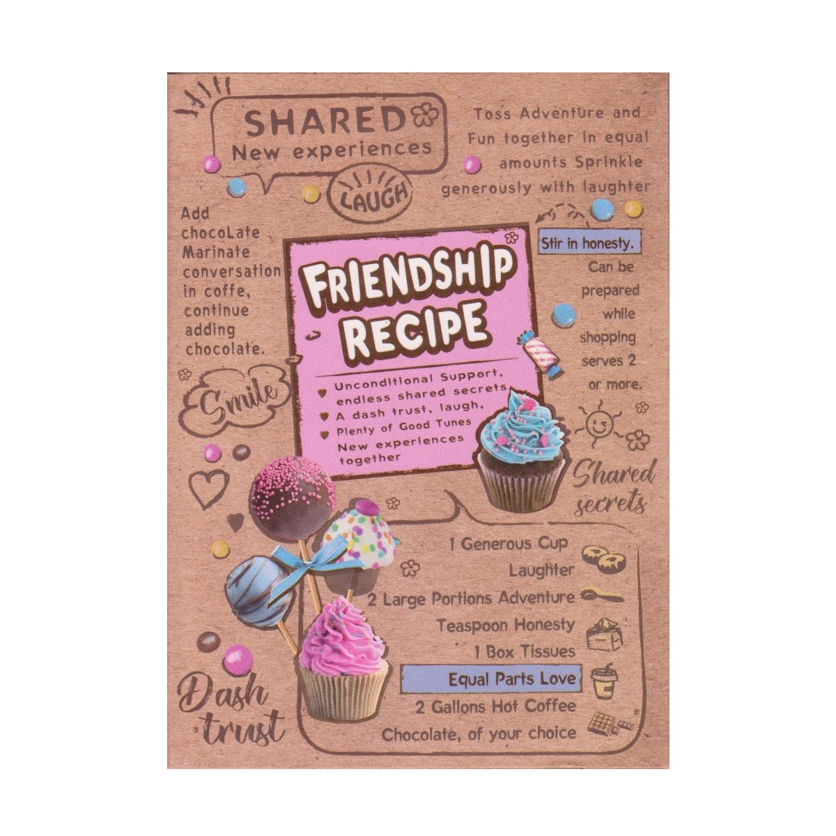 Блокнот А5 інтегральна обкладинка, 80 аркушів "Friendship recipe" А-5089, фото 1