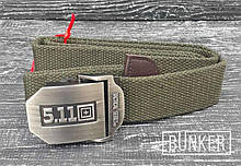 Брючний тактичний ремінь олива з прягою 5.11 Tactical